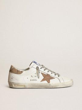 Super-Star with a tobacco suede star and beige heel tab