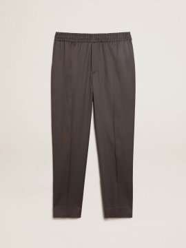 Iron-gray wool joggers