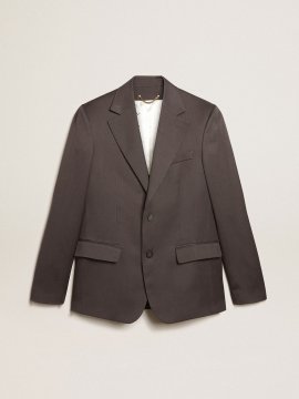 Single-breasted blazer in gray wool