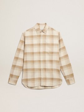 Pepper and dark sand slim-fit shirt