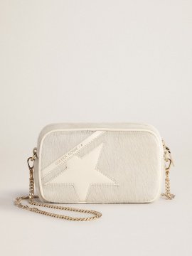 Mini Star Bag in heritage white leather with tone-on-tone star