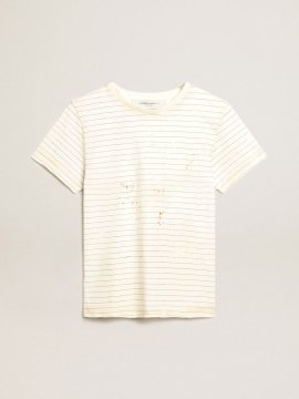 White T-shirt with vintage notebook effect