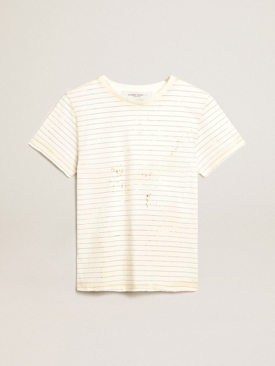 White T-shirt with vintage notebook effect