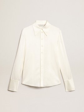 Parchment-colored slim-fit shirt