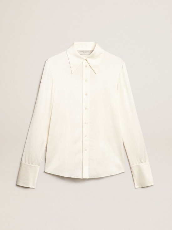 Parchment-colored slim-fit shirt